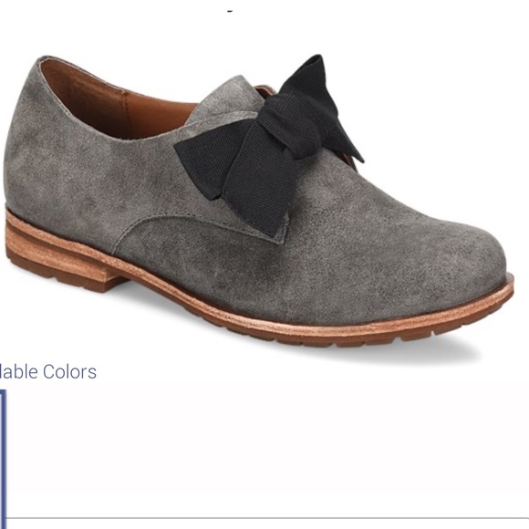 KorkEase Shoes Kork Ease Beryl Grey Suede Black Bow Oxford Loafer